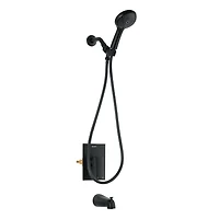 The akuaplus® - INA pressure balance valve faucet 1/2 in. PEX with hand shower 5 setting and spout 5 3/8 in. x 1/2 in. slip-fit.