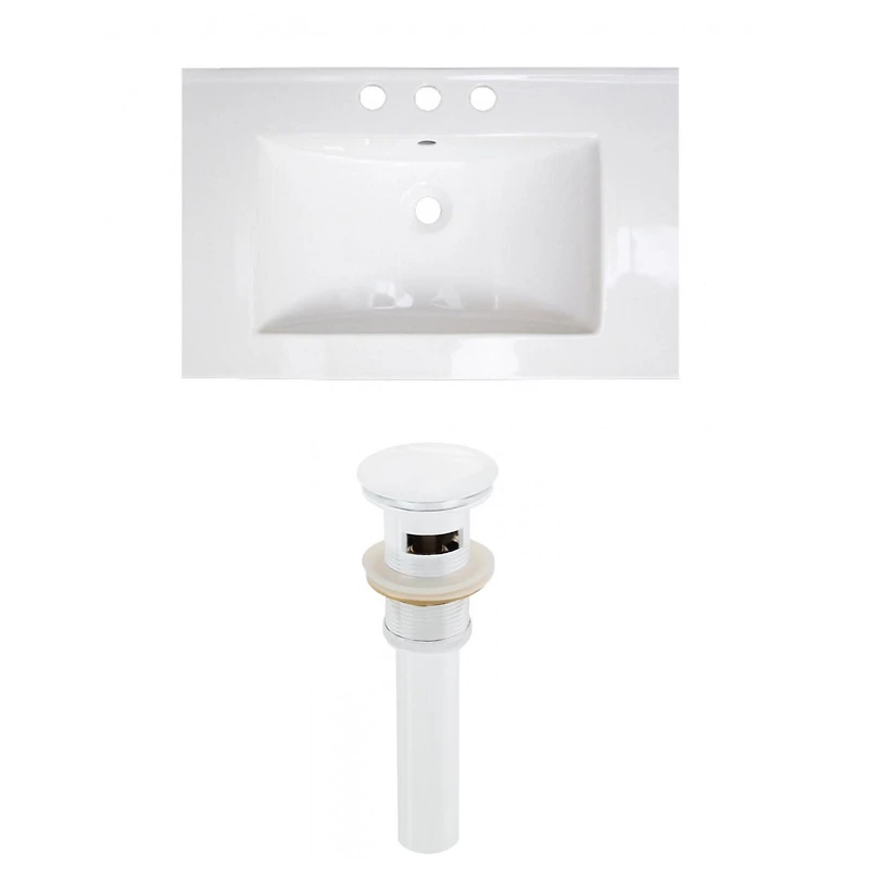 American Imaginations 25-in. W Ceramic Top Set White AI-23916