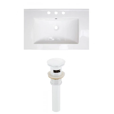 American Imaginations 25-in. W Ceramic Top Set White AI-23916