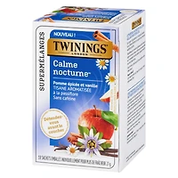 Twinings Supermélanges Calme nocturne 18 Sachets de thé Pomme Épicée et Vanille