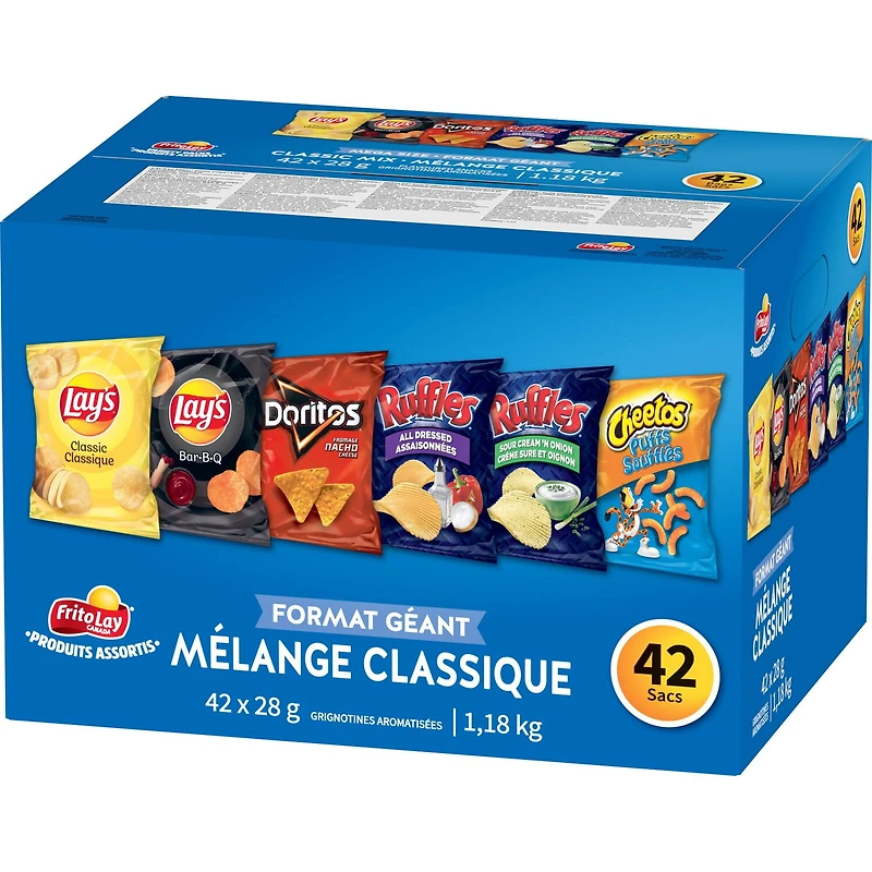Frito-Lay Variety Packs Classic Mix Flavoured Snacks, 1176g