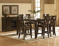 Topline Home Furnishings 7pc Counter Height Dining Set