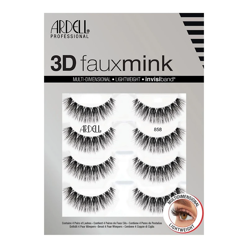 Ardell - 3D Faux Mink 858 - 4 Paires Faux Vison 3D 858