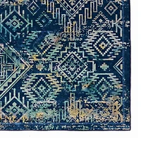 Tapis Emerald Canton bleu & ivoire de 6 pi 7 po x 9 pi 7 po