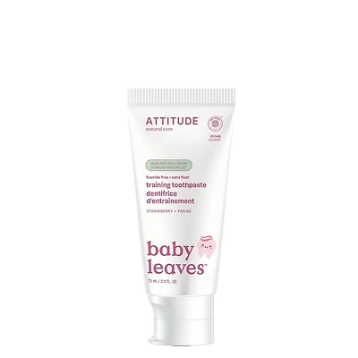 ATTITUDE baby leaves, Dentifrice d'Entrainement, Sans Fluor, Fraise 75 ml