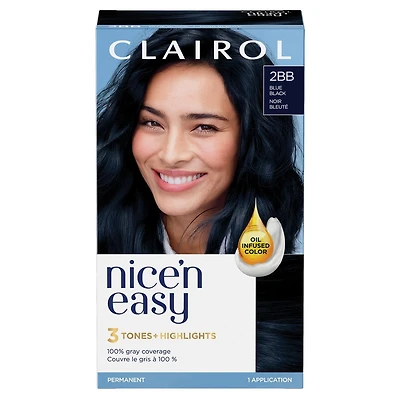 Clairol Nice'n Easy Permanent Hair Dye, 100% Gray Coverage