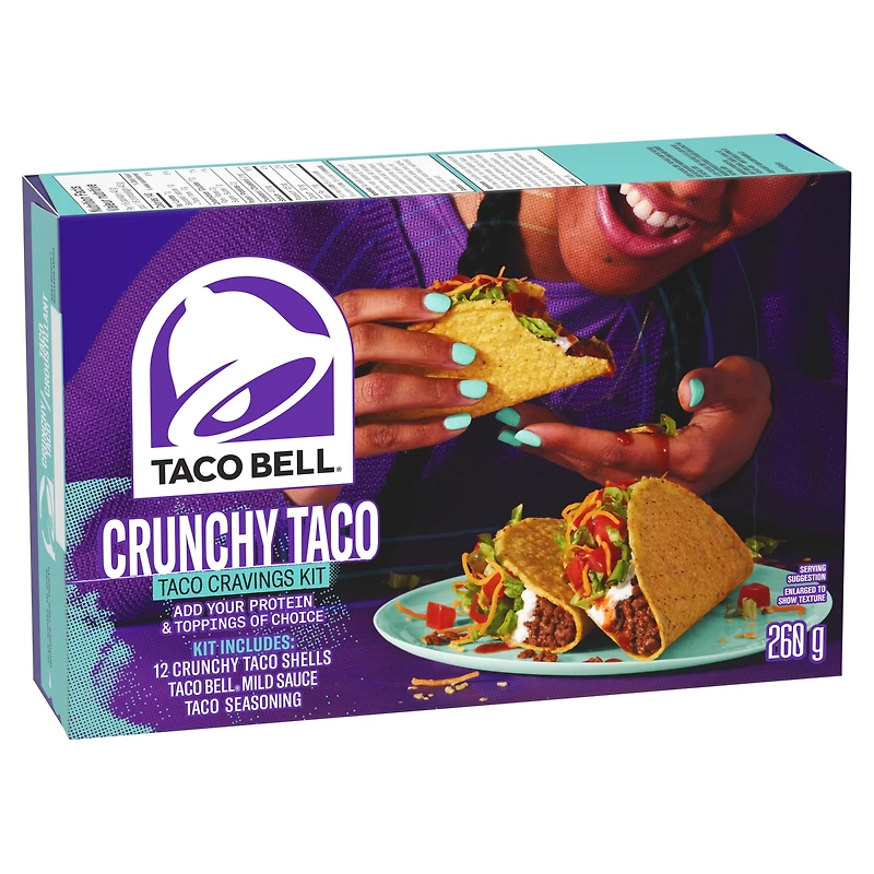 Taco Bell Crunchy Taco Cravings Kit, 260 g Box, TB CRUNCHY TACO KIT