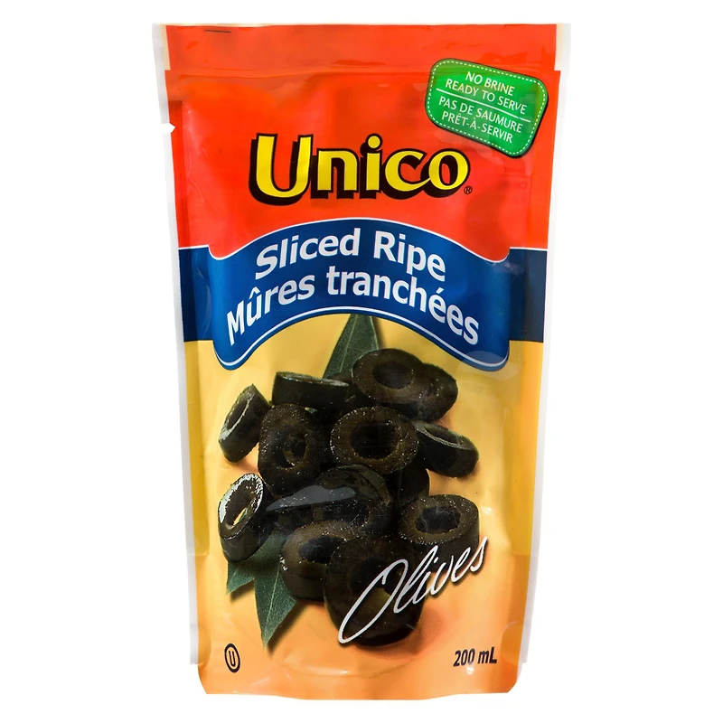 Unico Sliced Ripe Pouched Olives