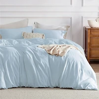 Beddora 100% Cotton Duvet Cover Set – All-Season Breathable – Secure Corner Ties & Button Closure – Queen & King Sets