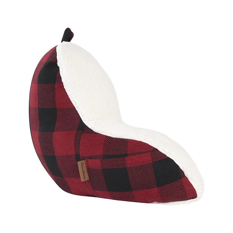 Canadiana Plaid/Faux Sherpa Reading Cushion