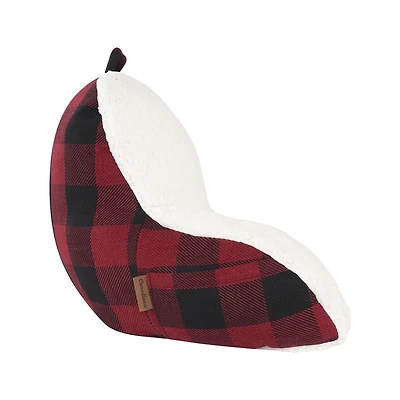 Canadiana Plaid/Faux Sherpa Reading Cushion