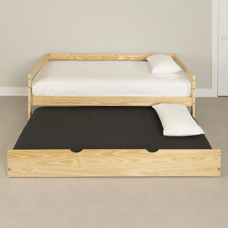 Solid Wood Daybed with Trundle Bed from the collection Sweedi South Shore