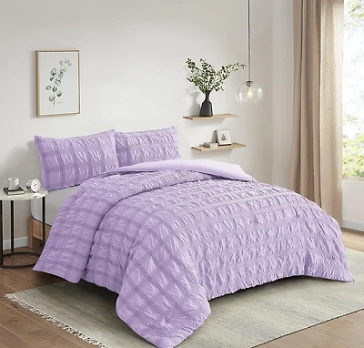 3 Pieces Seersucker Comforter Set