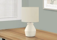 Monarch Specialties Lighting, 17"h, Table Lamp, Cream Ceramic, Ivory / Cream Shade, Modern