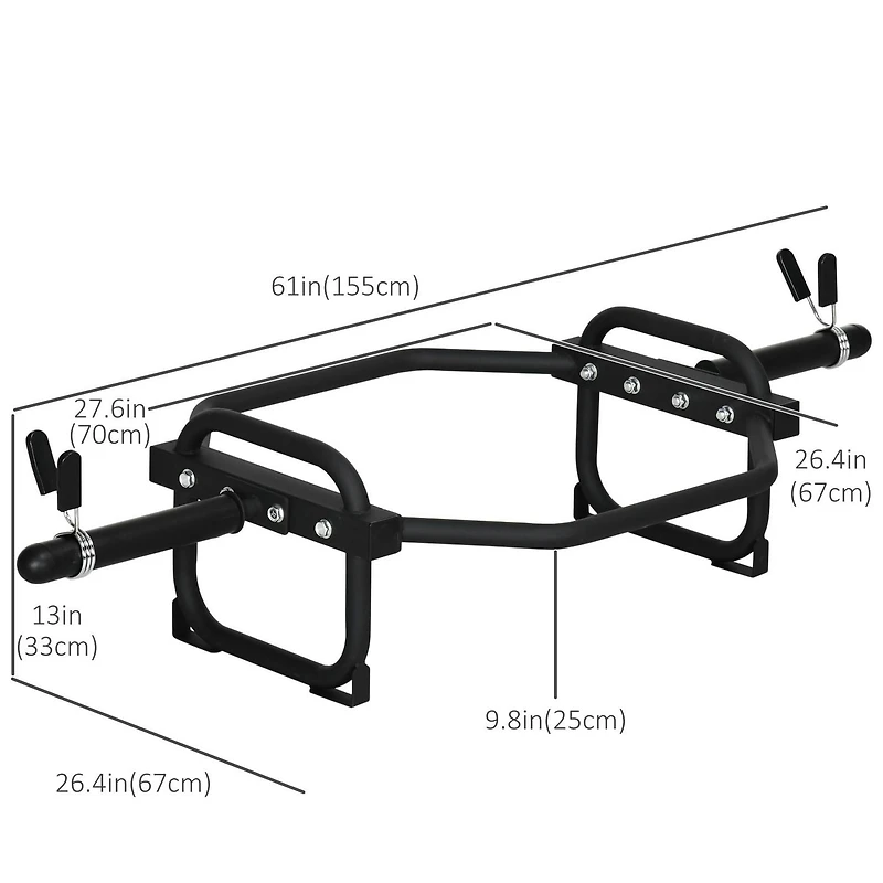 Soozier Trap Bar Solid Hexagon Weight Bar for 2'' Olympic Weight Barbell Bar