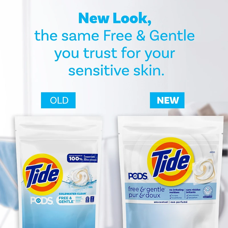 Tide PODS Free & Gentle Laundry Detergent Soap Pacs, Tide PODS Laundry Detergent, Laundry Detergent Pacs, Laundry PODS Detergent, 31CT