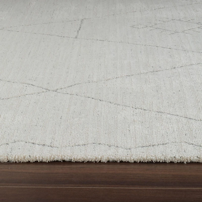 Tapis d'interieur abstrait Rug Branch Casa, beige creme, boheme - Salon, chambre, salle a manger et cuisine<br>
