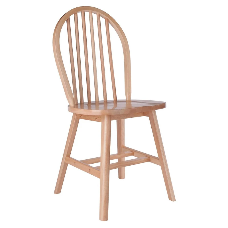 Windsor 2pc Chair Set Natural Finish