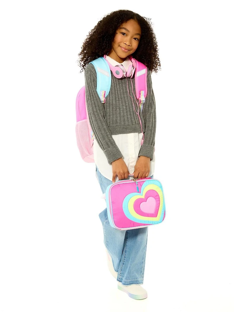 ENSEMBLE DE SAC À DOS MATELASSÉ COEUR 3 PIÈCES