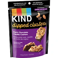 Bouchées KIND Dipped Clusters, Cajous, chocolat noir et vanille, sac de 113 g Dipped Clusters