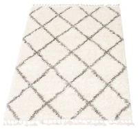 ECARPET Super Soft for Living Room & Bedroom Grammercy Diamond Cream Shag