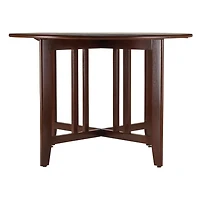 Alamo Double drop leaf round table in Walnut Finish - 94142