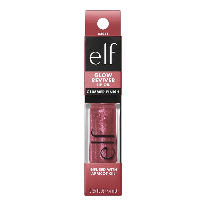 e.l.f. Cosmetics Glow Reviver Lip Oil Glimmer, High-shine finish, 7.6 mL