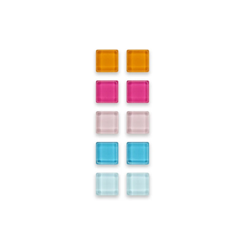 Quartet Mini Square Magnets, Magnets, Assorted Colours, 10 Pack