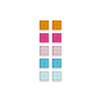Quartet Mini Square Magnets, Magnets, Assorted Colours, 10 Pack