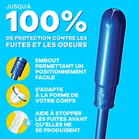 Tampons Tampax Pearl avec tresse anti-fuites LeakGuard, degré d’absorption régulier, non parfumés, 50 tampons 50CT