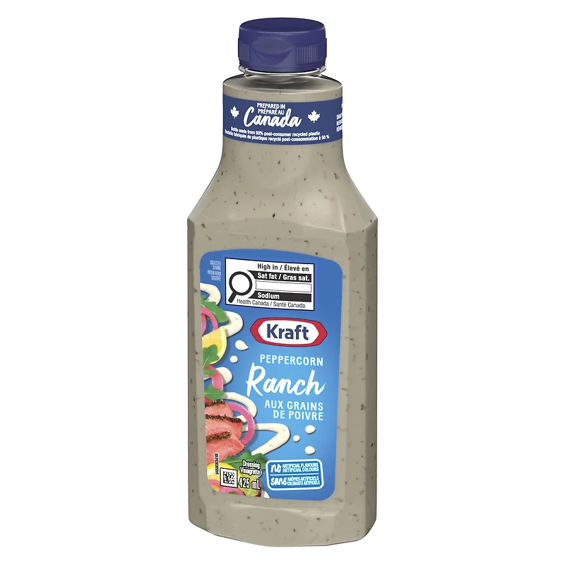 Kraft Peppercorn Ranch Salad Dressing, 425 mL Bottle, KRAFT PEPPERCORN RANCH DRE 425