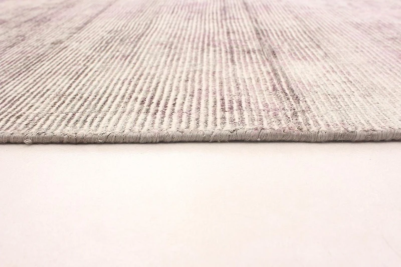 ECARPETGALLERY Tapis Noué à la Main pour Salon, Salle à Manger et Chambre à Coucher Rayé Collection Galleria 5'0" x 7'7" en Gris