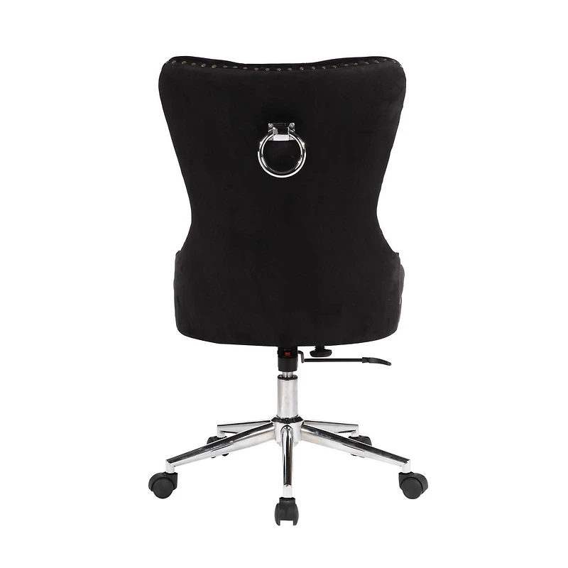 Champagne Office Chair in Black Velvet, Executive Chair, Computer Chair, Adjustable Office Chair, Vintage Office Chair, Swivel Office Chair for Home