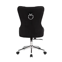 Champagne Office Chair in Black Velvet, Executive Chair, Computer Chair, Adjustable Office Chair, Vintage Office Chair, Swivel Office Chair for Home