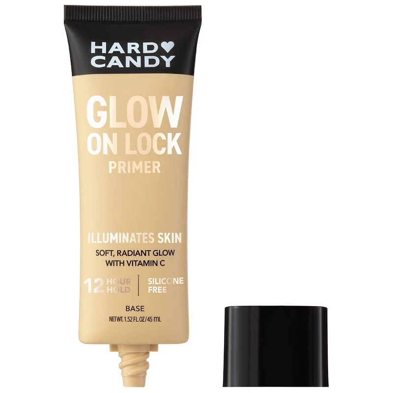 Hard Candy Glow On Lock Water-based Illuminating 12-Hour Hold Face Primer with Vitamin C, 1.52 fluid ounces