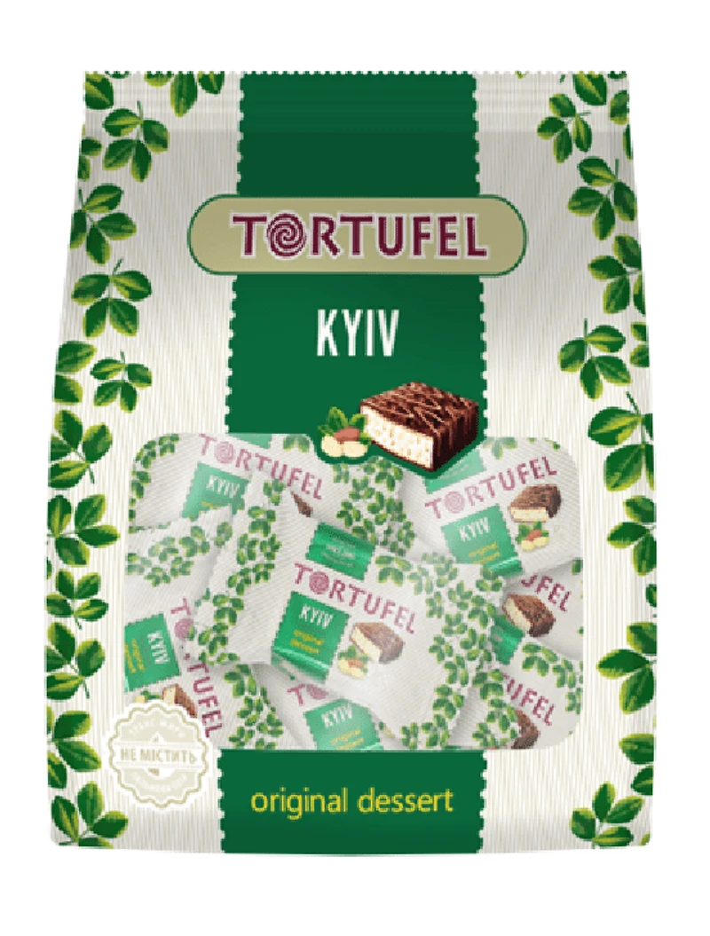 Tortufel Kyiv Gaufres au chocolat au lait avec morceaux de cacahuètes, 180g Tortufel gaufres choccacahuète