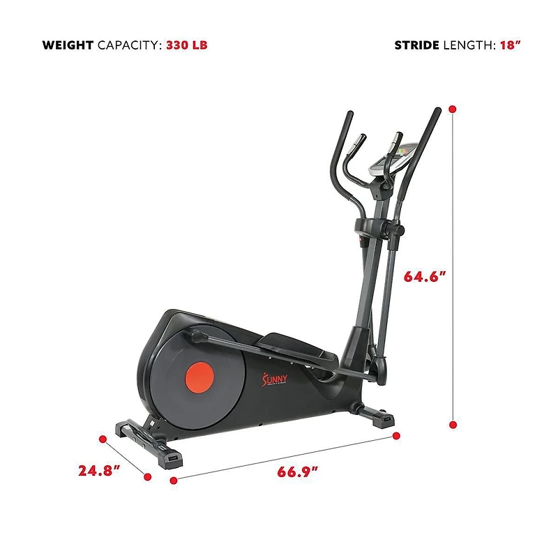 Sunny Health & Fitness Pre-Programmed Elliptical Trainer - SF-E320001