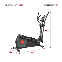 Sunny Health & Fitness Pre-Programmed Elliptical Trainer - SF-E320001
