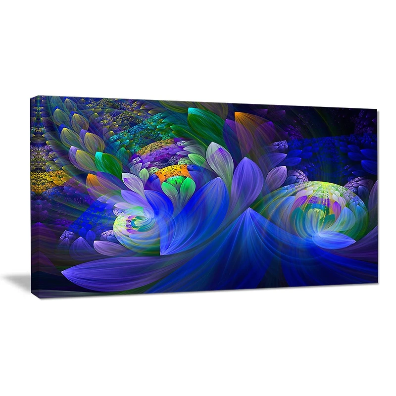 Tableau sur toile imprimée Design Art Bouquet de fleurs bleus Abstrait