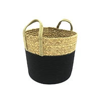 hometrends Water Hyacinth/ Cotton Rope Basket Small