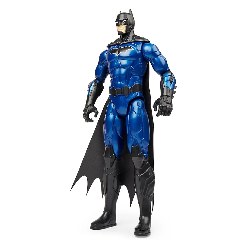 Batman 12-inch Metal-Tech Batman Action Figure (Black/Light Blue Suit), Kids Toys for Boys Aged 3 and up