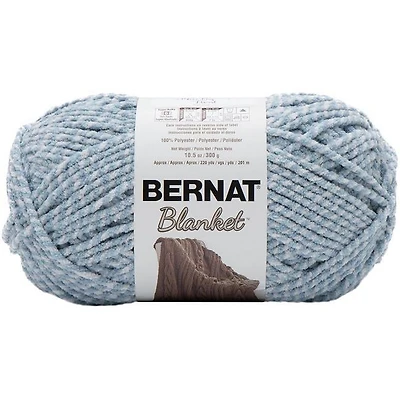Bernat® Blanket™ #6 Super Bulky Polyester Yarn, Blue Fog Twist 10.5oz/300g, 220 Yards, Polyester #6 Super Bulky Yarn