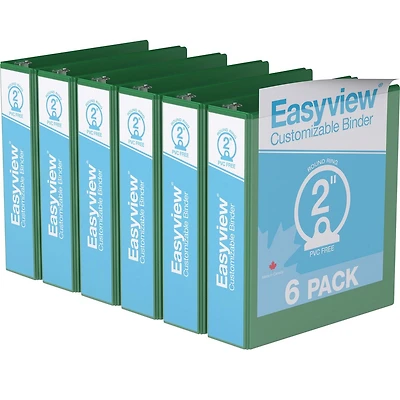 Super offre Easyview, Reliure View à anneaux ronds 2 po, personnalisable, paquet de 6