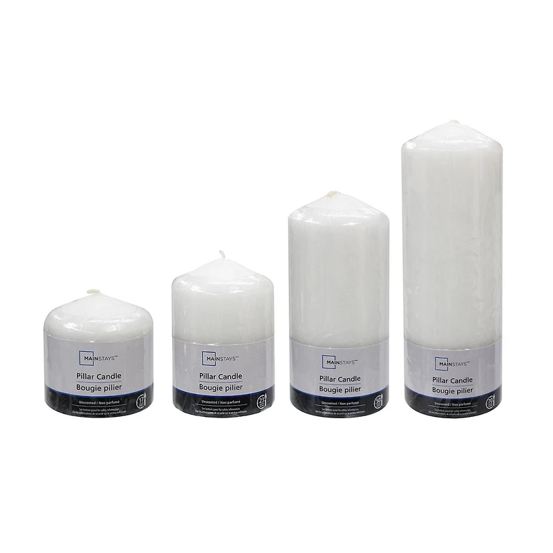 Mainstays Unscented 3" White Pillar Candle, 2.8"Dia x 3"H