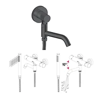 Bec de baignoire ou de douche d'akuaplus® rond 1/2 po femelle 2 voies.