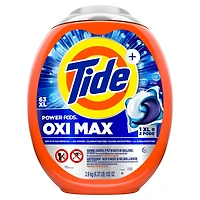 Capsules de détergent à lessive Tide Oxi Max Power PODS, détachant et puissance d’Oxi, capsules de détergent pour le lavage de la lessive, compatible avec les laveuses HE