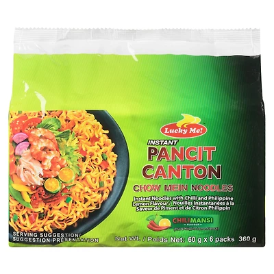 Lucky Me! Nouilles instantanées Pancit Canton Saveur de Calamansi avec piment fort 6 x 60g