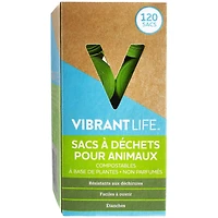 Sacs à déchets pour animaux compostables Vibrant Life 120 sacs (23 cm x 35,5 cm)
