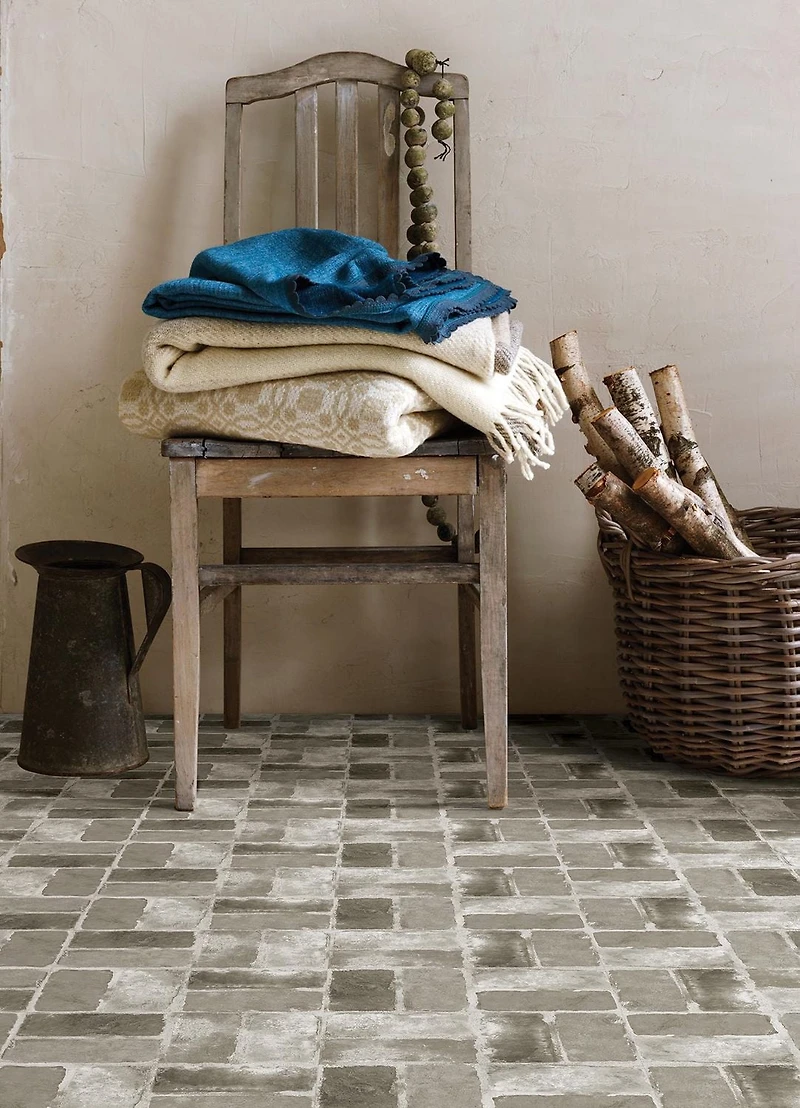 FloorPops Ensemble de 20 carreaux de sol Harvard Brique Grise Peel & Stick