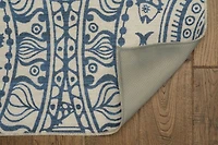 Tapis d'accent extérieur lavable Ormond ivoire & bleu 3 pi x 5 pi
